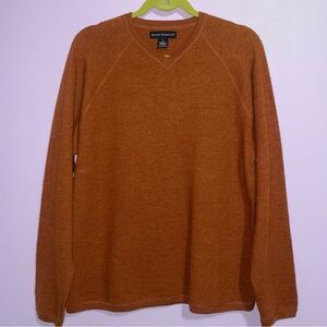 Newton Trading Co Merino Wool V Neck Sweater Men Size L Minimalist Winter Office